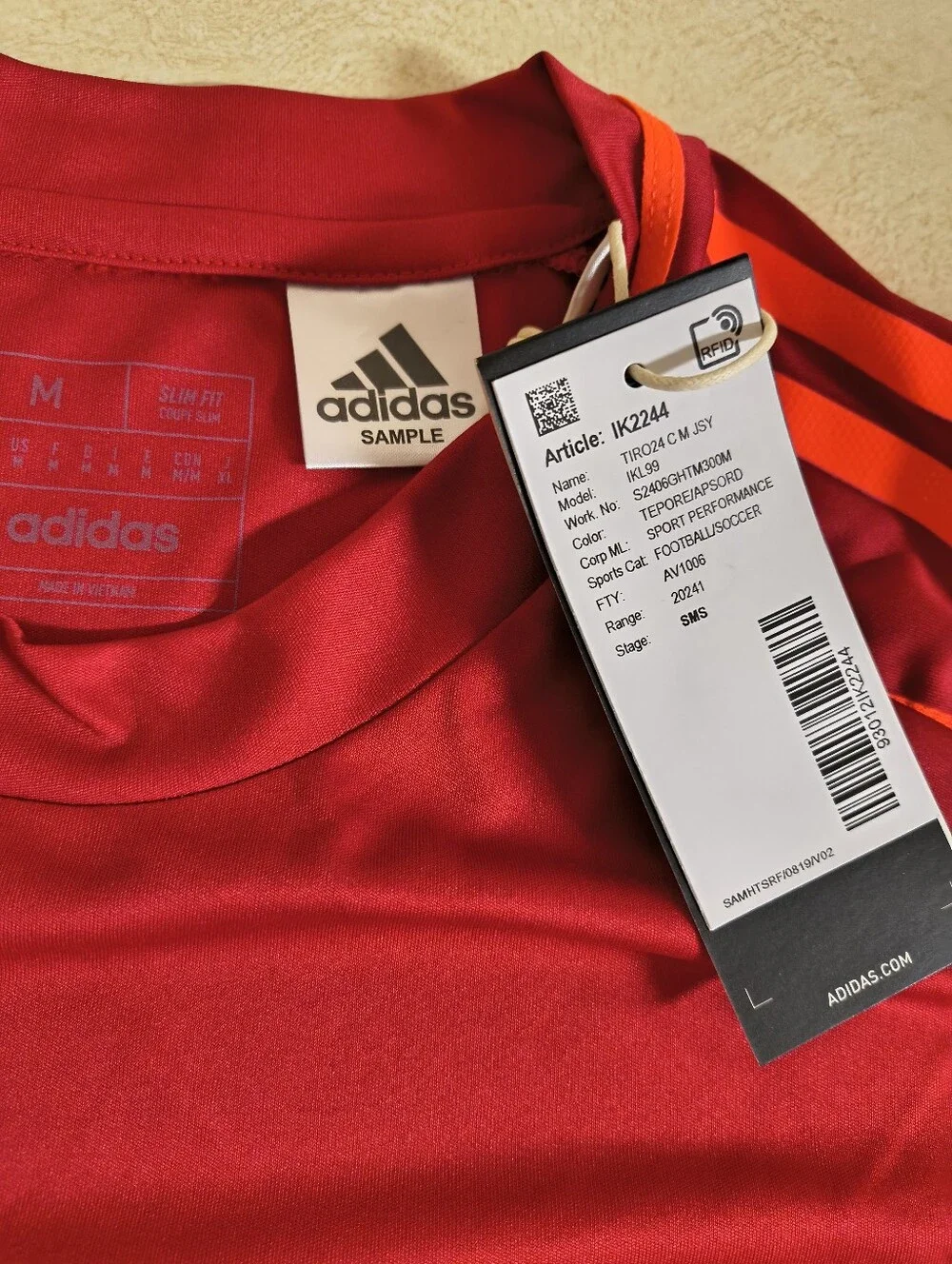 Sample Unreleased Adidas Men’s Red Athletic Short-Sleeve Training Shirt